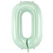28in PASTEL GREEN NUMBER 0 FOIL BALLOON