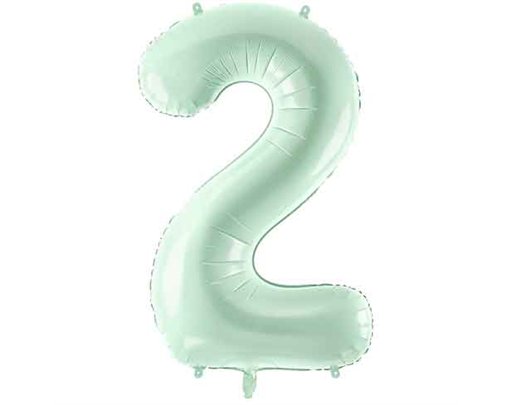 28in PASTEL GREEN NUMBER 2 FOIL BALLOON