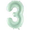 28in PASTEL GREEN NUMBER 3 FOIL BALLOON