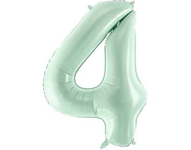28in PASTEL GREEN NUMBER 4 FOIL BALLOON