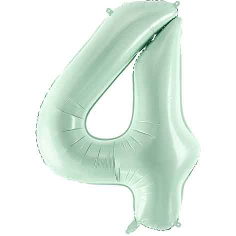 28in PASTEL GREEN NUMBER 4 FOIL BALLOON