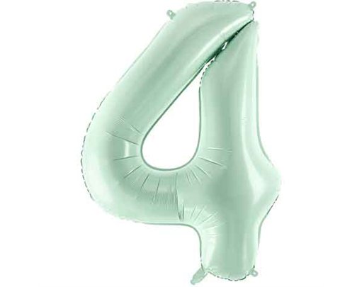 28in PASTEL GREEN NUMBER 4 FOIL BALLOON