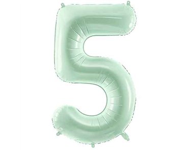 28in PASTEL GREEN NUMBER 5 FOIL BALLOON