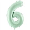 28in PASTEL GREEN NUMBER 6 FOIL BALLOON