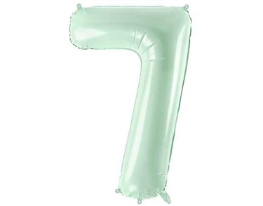 28in PASTEL GREEN NUMBER 7 FOIL BALLOON