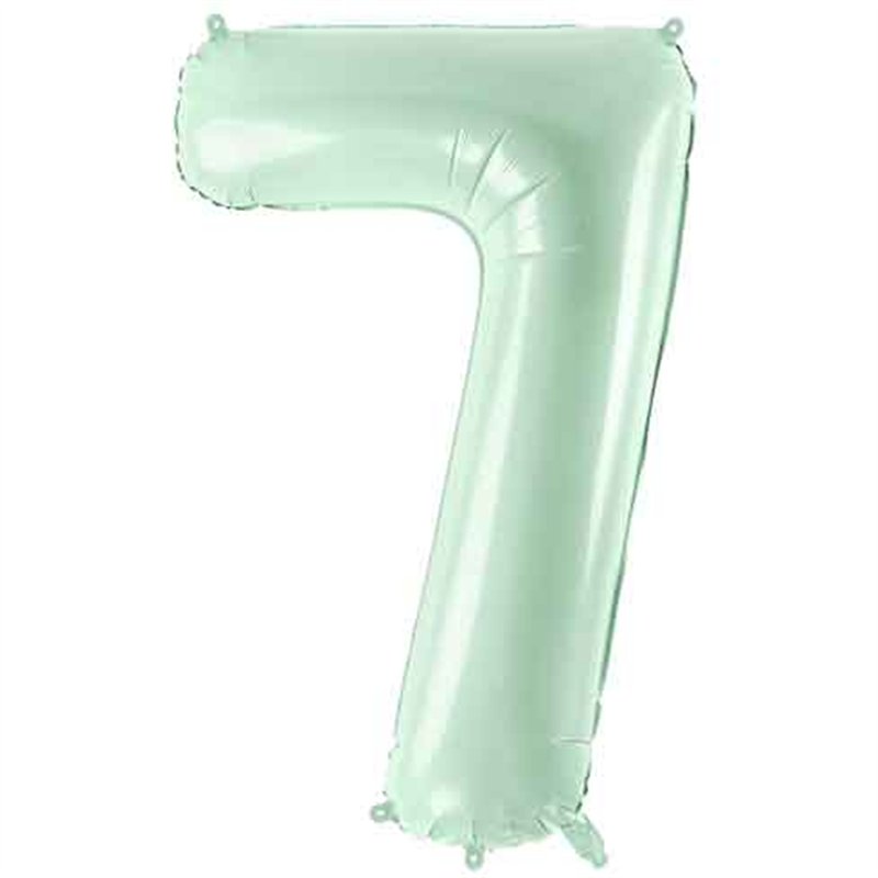 28in PASTEL GREEN NUMBER 7 FOIL BALLOON