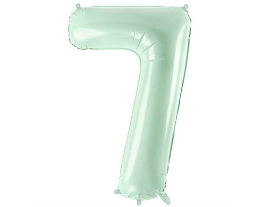28in PASTEL GREEN NUMBER 7 FOIL BALLOON