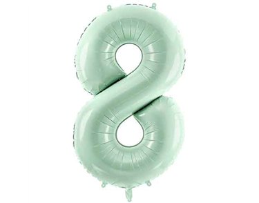 28in PASTEL GREEN NUMBER 8 FOIL BALLOON