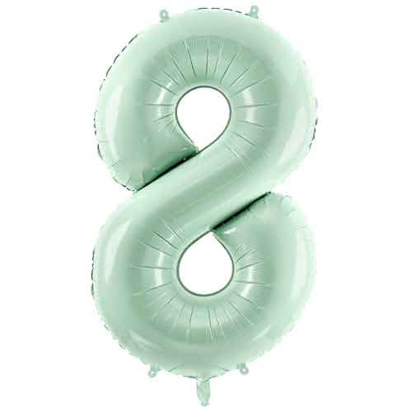 28in PASTEL GREEN NUMBER 8 FOIL BALLOON