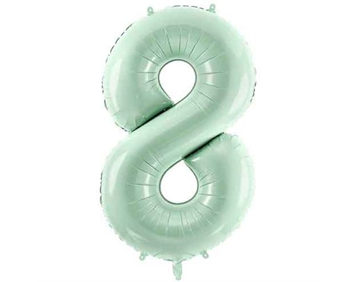 28in PASTEL GREEN NUMBER 8 FOIL BALLOON