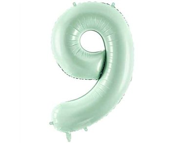 28in PASTEL GREEN NUMBER 9 FOIL BALLOON
