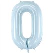 28in PASTEL LIGHT BLUE NUMBER 0 FOIL BALLOON