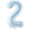28in PASTEL LIGHT BLUE NUMBER 2 FOIL BALLOON