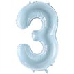 28in PASTEL LIGHT BLUE NUMBER 3 FOIL BALLOON