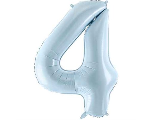 28in PASTEL LIGHT BLUE NUMBER 4 FOIL BALLOON