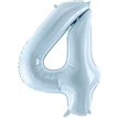 28in PASTEL LIGHT BLUE NUMBER 4 FOIL BALLOON