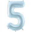 28in PASTEL LIGHT BLUE NUMBER 5 FOIL BALLOON