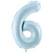 28in PASTEL LIGHT BLUE NUMBER 6 FOIL BALLOON