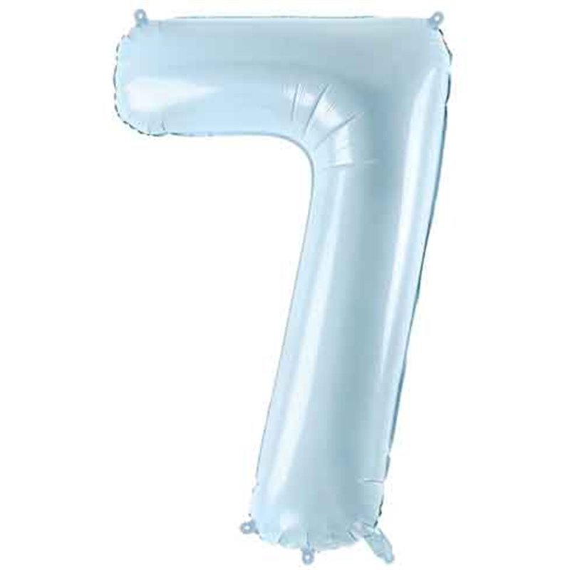 28in PASTEL LIGHT BLUE NUMBER 7 FOIL BALLOON