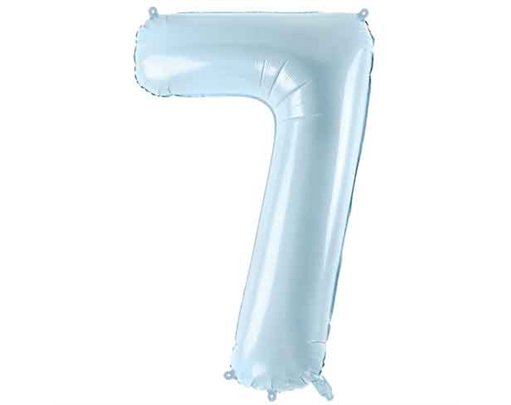 28in PASTEL LIGHT BLUE NUMBER 7 FOIL BALLOON