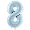 28in PASTEL LIGHT BLUE NUMBER 8 FOIL BALLOON