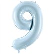 28in PASTEL LIGHT BLUE NUMBER 9 FOIL BALLOON