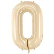 28in PASTEL BEIGE NUMBER 0 FOIL BALLOON
