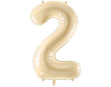 28in PASTEL BEIGE NUMBER 2 FOIL BALLOON