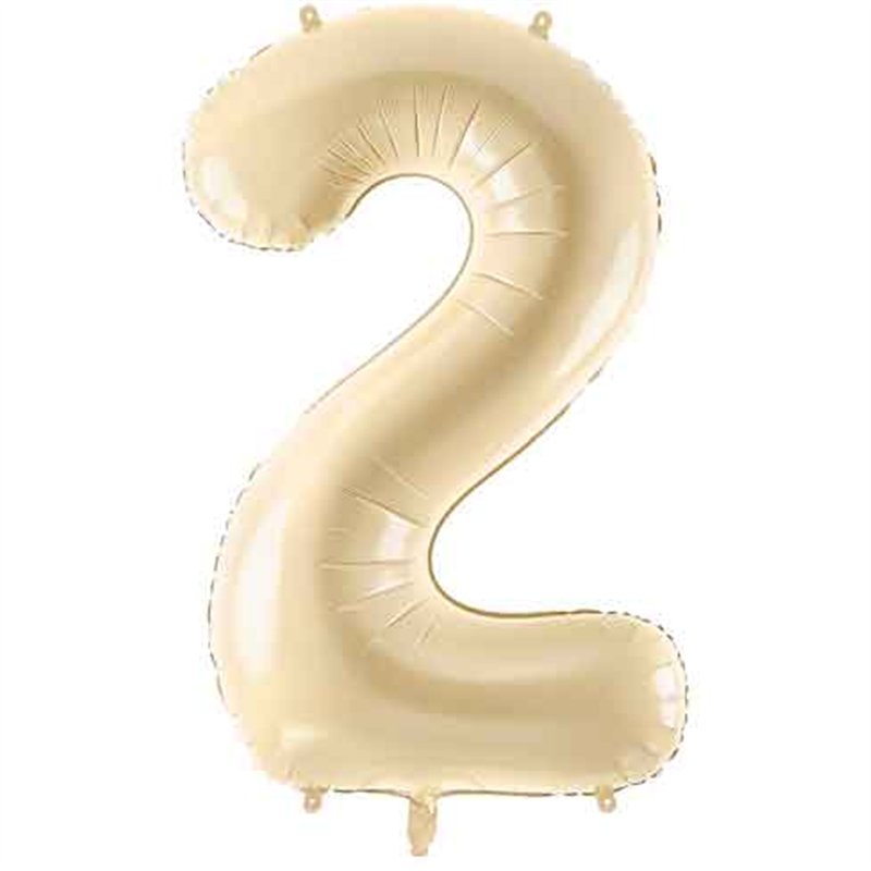 28in PASTEL BEIGE NUMBER 2 FOIL BALLOON