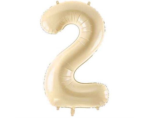28in PASTEL BEIGE NUMBER 2 FOIL BALLOON