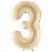 28in PASTEL BEIGE NUMBER 3 FOIL BALLOON