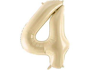 28in PASTEL BEIGE NUMBER 4 FOIL BALLOON