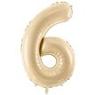 28in PASTEL BEIGE NUMBER 6 FOIL BALLOON