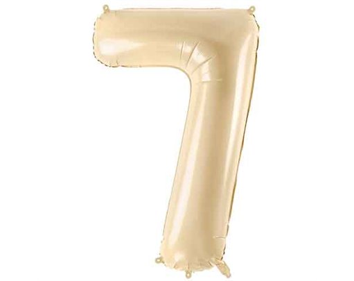 28in PASTEL BEIGE NUMBER 7 FOIL BALLOON