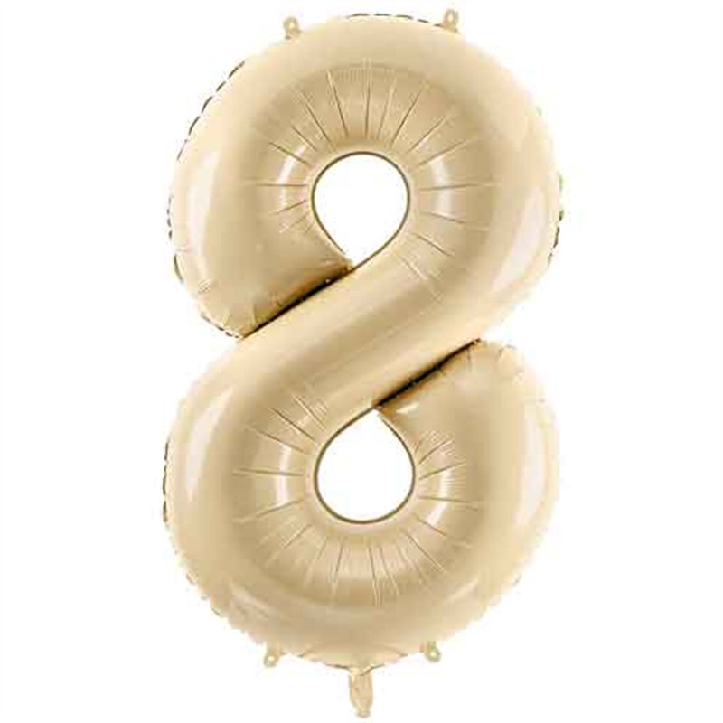 28in PASTEL BEIGE NUMBER 8 FOIL BALLOON