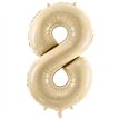 28in PASTEL BEIGE NUMBER 8 FOIL BALLOON