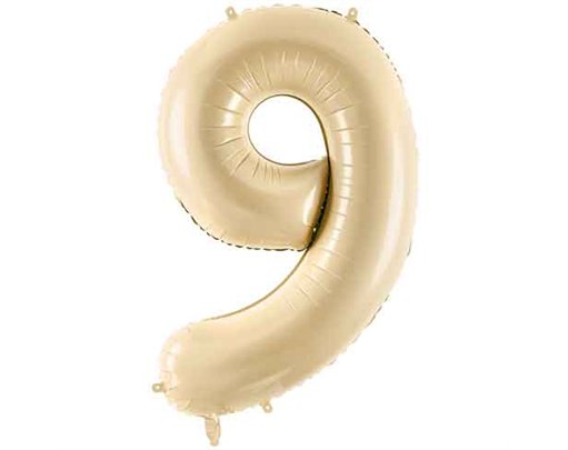 28in PASTEL BEIGE NUMBER 9 FOIL BALLOON