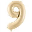 28in PASTEL BEIGE NUMBER 9 FOIL BALLOON