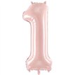 28in PASTEL LIGHT PINK NUMBER 1 FOIL BALLOON
