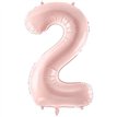 28in PASTEL LIGHT PINK NUMBER 2 FOIL BALLOON