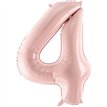 28in PASTEL LIGHT PINK NUMBER 4 FOIL BALLOON