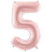 28in PASTEL LIGHT PINK NUMBER 5 FOIL BALLOON