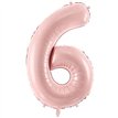 28in PASTEL LIGHT PINK NUMBER 6 FOIL BALLOON