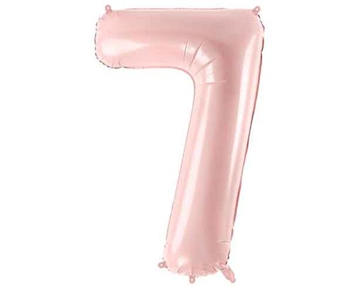 28in PASTEL LIGHT PINK NUMBER 7 FOIL BALLOON