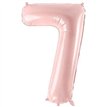 28in PASTEL LIGHT PINK NUMBER 7 FOIL BALLOON