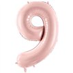 28in PASTEL LIGHT PINK NUMBER 9 FOIL BALLOON