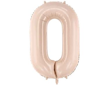 28in DARK BEIGE NUMBER 0 FOIL BALLOON