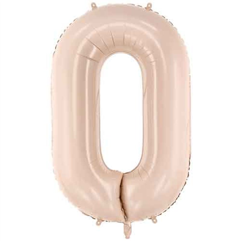 28in DARK BEIGE NUMBER 0 FOIL BALLOON