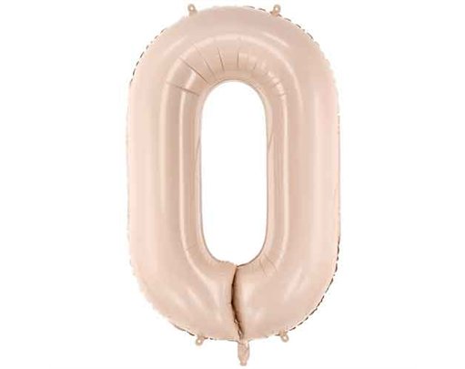 28in DARK BEIGE NUMBER 0 FOIL BALLOON