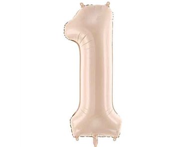 28in DARK BEIGE NUMBER 1  FOIL BALLOON